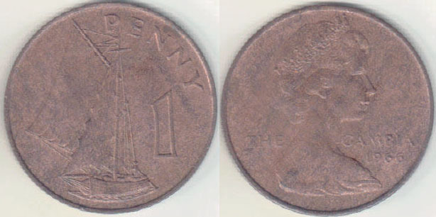 1966 Gambia Penny (Unc) A008121